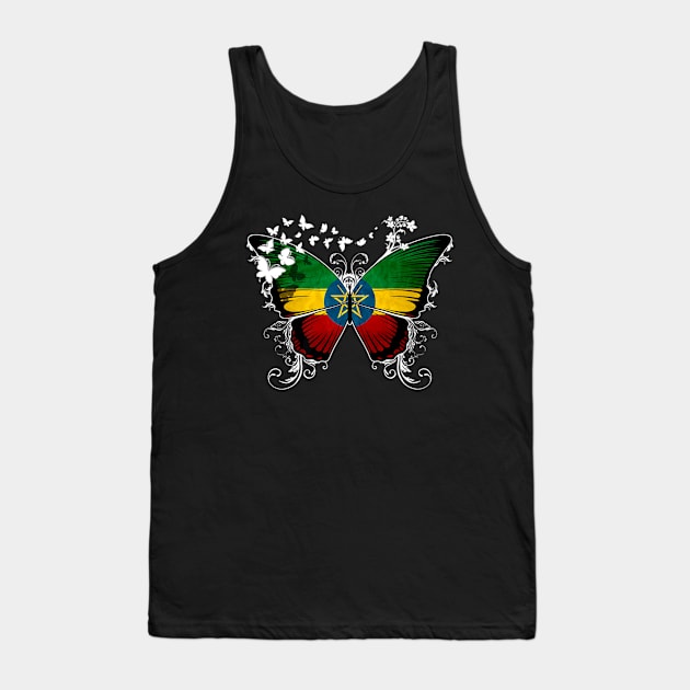 Ethiopia Flag Butterfly Tank Top by Near-Face Goddess